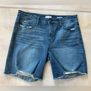 Sofia Jeans Distressed Bermuda Denim Short Size 10 99% Cotton